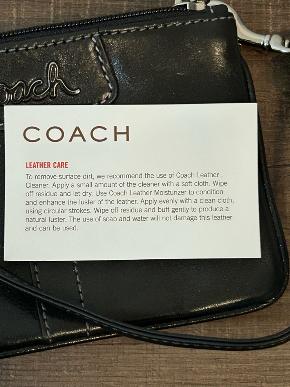 Coach Signature Black Leather Penelope Wristlet NWT F42230 New Old Stock - Picture 10 of 10